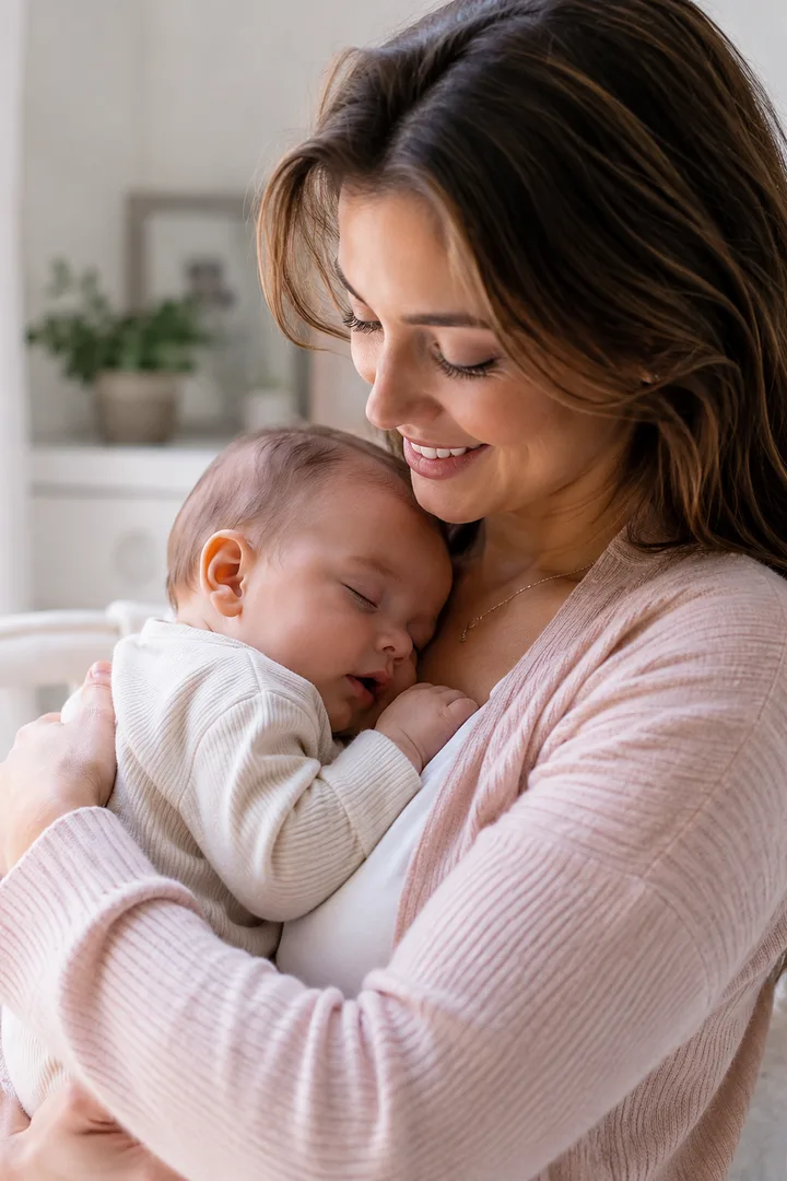 Laura Martínez, creadora de la guía, con su bebé